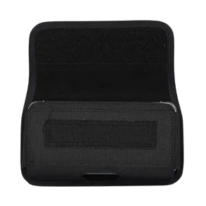 Black oxford cloth cell phone waist pouch horizontal holster case for men daily use.