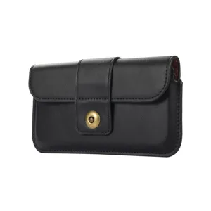 Pochette de Ceinture Universelle en Cuir PU pour Téléphone Homme Horizontale Étui Avec Passante de Ceinture Boucle Métallique
