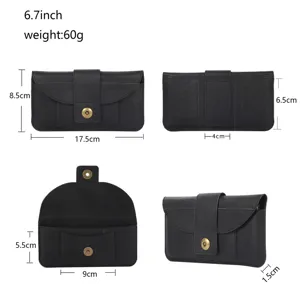 Etui de téléphone portable universel 6,7 pouces en cuir avec passant de ceinture noir.