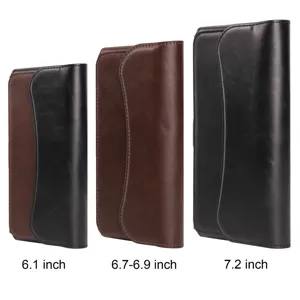 Universal Faux Leather Phone Holster Horizontal Flap Magnetic Closure Belt Pouch Bag Waist Pack For Smart Phone Cases