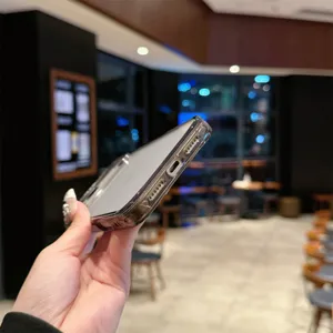 Clear transparent protective phone case with drop-proof design and precise cutouts.