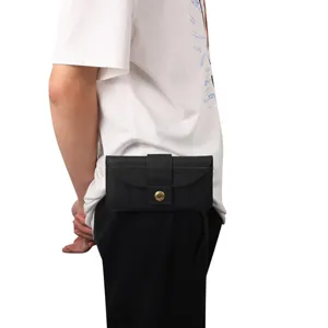 Étui ceinture universel en cuir véritable de 7,2 pouces pour smartphones, design minimaliste noir.