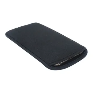 Universal black neoprene phone sleeve pouch case for smartphones up to 6.5 inches.