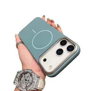 Slim magnetic phone case for iPhone with ring holder and camera protection back cover
