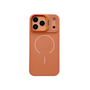Coque de téléphone magnétique en silicone pour iPhone 16 17 Pro Max support caméra