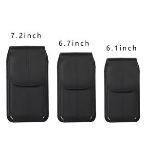 Étui de téléphone vertical en cuir véritable pour smartphones de 7,2 6,7 6,1 pouces.