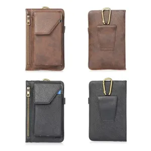 Neushoorn Textuur PU Lederen Telefoon Heuptas Multi Functionele Hangende Riem Holster Tas Voor Outdoor Sport Reizen Algemeen
