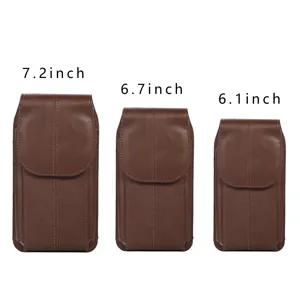 Etui étui ceinture vertical en cuir véritable pour plusieurs tailles 7.2 6.7 6.1 pouces détail