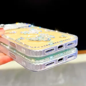 Glitzernde Strass Handyhülle mit Schmetterlings-Design, Schutzhülle für iPhone.
