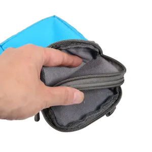 Canvas phone waist bag multi zipper pouch daily utility pocket belt case organizer
