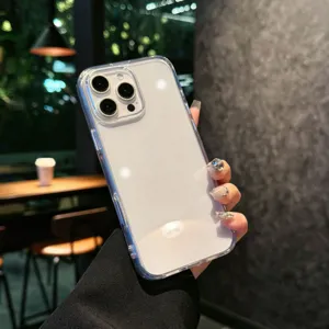 Crystal clear protective phone case with metal buttons for iPhone 16 Pro Max 15 detail