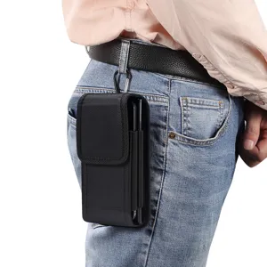 Vertical dual-layer belt phone pouch, oxford cloth tactical waist bag for men daily use.