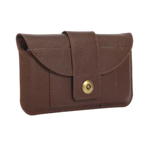 Étui de téléphone universel en cuir de vachette 7.2 pouces sac de taille marron de protection