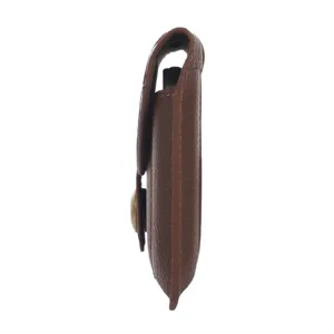 Étui de téléphone en cuir vue latérale, sac de taille en cuir de vache pour téléphones 7.2 po.