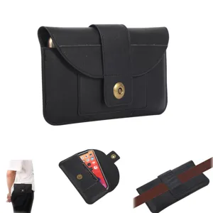 Pochette De Ceinture Universelle En Cuir Véritable Étui Mince En Cuir De Vachette Pour Samsung iPhone Housse De Protection