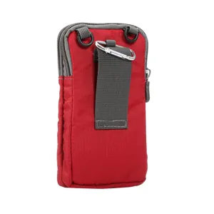 Universal canvas phone pouch 6.9 inch belt loop zipper utility bag for daily outdoor use.
