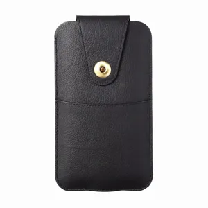 Minimalist PU Leather Universal Phone Waist Bag Wallet Style Vertical Belt Clip Pouch Holster Protective Case For Men