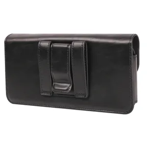 Universal 7.2 inch leather phone holster belt pouch case for smartphone storage.