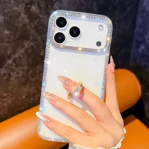 Θήκη κινητού τηλεφώνου με λαμπερά στρας για iPhone, glitter πλάτη και πολυτελές σχέδιο.