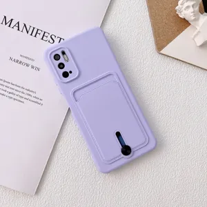 Coque de protection violette avec porte-cartes et support anneau pour les modèles de smartphones.
