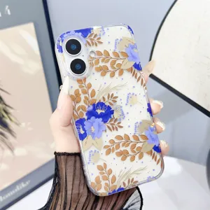 Custodia per telefono trasparente con fiori compatibile per iPhone 16 Pro Max, cover protettiva.