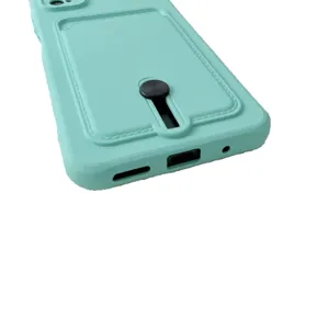 Coque de protection vert menthe avec porte-carte et support bague de vue principale