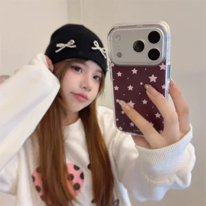 Minimalist starry dots phone case compatible with iPhone 16 Pro Max 15 14 protective cover