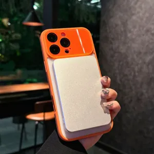 Detailed close-up view of the magnetic phone case featuring a large camera window and protection.