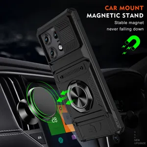 Fundas protectoras resistentes y duraderas con tarjetero y soporte magnético MOTO.