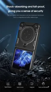 Robuste magnetische stoßfeste Schutzhülle mit praktischem Ständer für faltbares Smartphone.