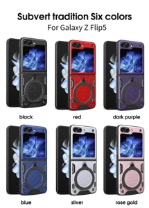Magnetische Klappschutzhülle Details mit sechs leuchtenden Farben für Galaxy Z Flip5.