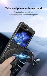 Magnetische Handyhülle mit Ringhalterung für Samsung Galaxy Z Flip, sturzsichere Schutzhülle