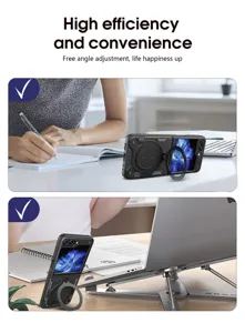 Magnetische klappbare Ring-Schutzhülle für Samsung Z Flip Serie, sturzsicheres Handycase.