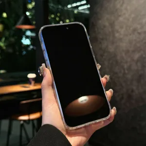 Clear magnetic phone case compatible with iPhone 17 Pro Max showing transparent design details.