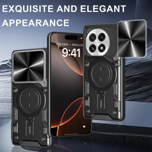 Funda de teléfono magnética con cubierta de cámara y soporte para OnePlus 13 funda