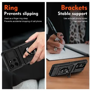 Funda protectora resistente para Motorola Moto G con soporte de anillo y ranura para tarjeta.