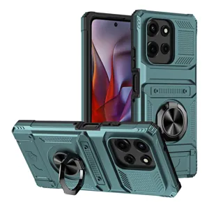 Funda protectora robusta para Motorola Moto G con soporte de anillo y ranura para tarjetas.