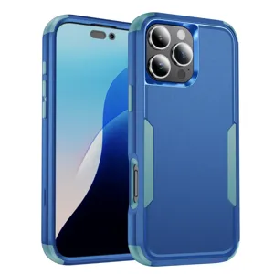 Funda protectora resistente compatible con iPhone, carcasa antichoque doble capa.