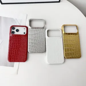 Funda de Movil iPhone con Textura Cocodrilo Lujo Cuero Estuche Protector Cuatro Colores