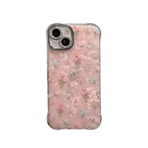 Shell texture tulip phone case floral drop protection cover for iPhone compatible stylish design