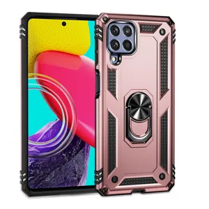 Robuuste harnas telefoonhoesje met 360 graden ringstandaard en valbestendig design.