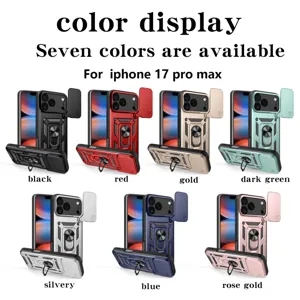 Vista detallada que muestra siete opciones de color para la funda del teléfono protectora.