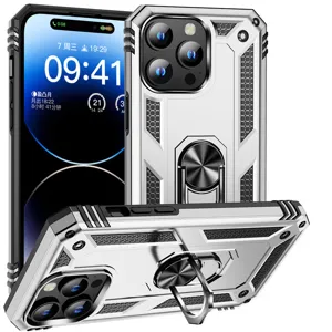Military armor phone case with ring bracket heavy duty drop-proof protective cover