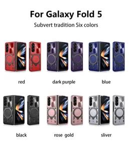 Magnetische Schutzhülle für Galaxy Fold 5, klappbare stoßfeste Handyhülle in Farben.