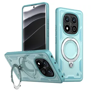 Custodia protettiva per telefono blu chiaro robusta con supporto magnetico e protezione.