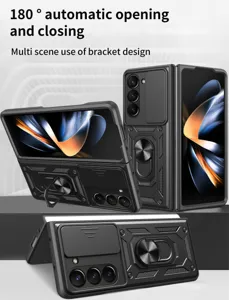 Ανθεκτική θήκη προστασίας για Samsung Galaxy Z Fold με κάλυμμα κάμερας και βάση.