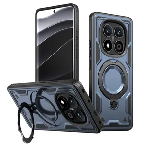 Dettaglio custodia magnetica per telefono robusta con protezione fotocamera e supporto.