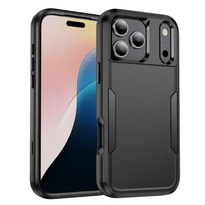 Funda de Teléfono Antichoc de Doble Capa Para iPhone Carcasa Posterior de Protección Robusta