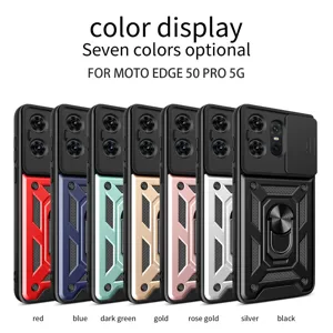 Ανθεκτική θήκη προστασίας για Moto Edge 50 Pro 5G με κάλυμμα κάμερας και στήριγμα δακτυλίου.