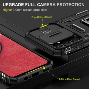 Funda reforzada de protección con cubierta de cámara y soporte para máxima seguridad.